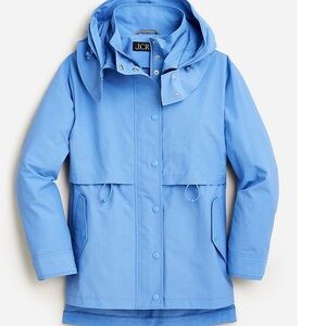 J.Crew New Perfect Lightweight Hooded Jacket Blue